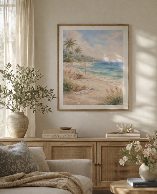 Sunny Beach Picnic Print